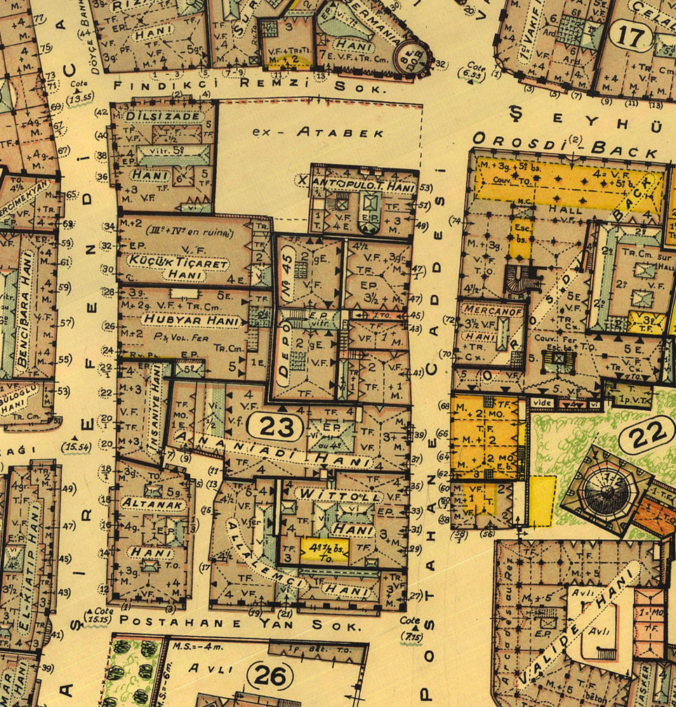 Ez a 20. század eleji Isztambul térkép lesz a kiindulási képünk. Forrás: Jacques Pervititch - 1934