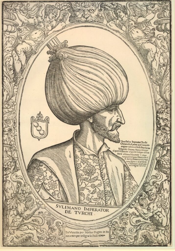 Szulejmán szultán (fametszet az 1540-es évekből)