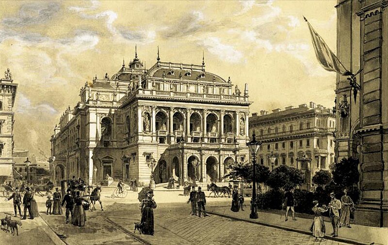 Budapesti Operaház - Dörre Tivadar (1890), vízfestmény
