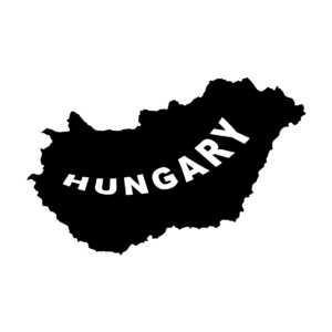 Magyarország - Fekete-fehér vektor térkép