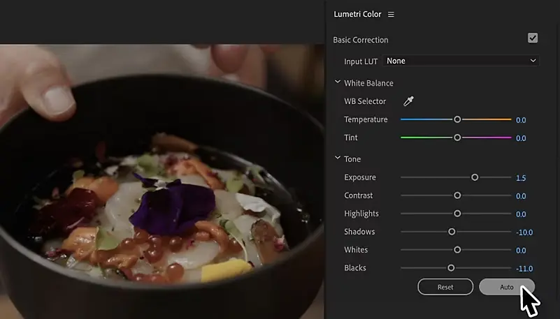 Adobe Premiere Pro - Automatikus szín