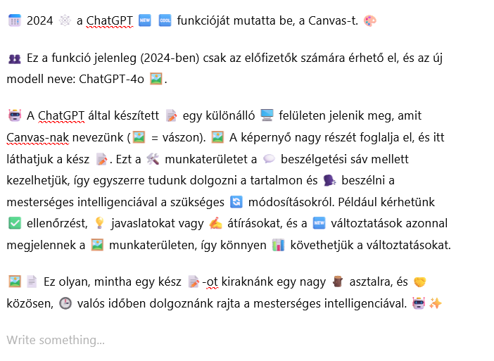 Miután a ChatGPT elhalmozta a szöveget hangulatjelekkel.