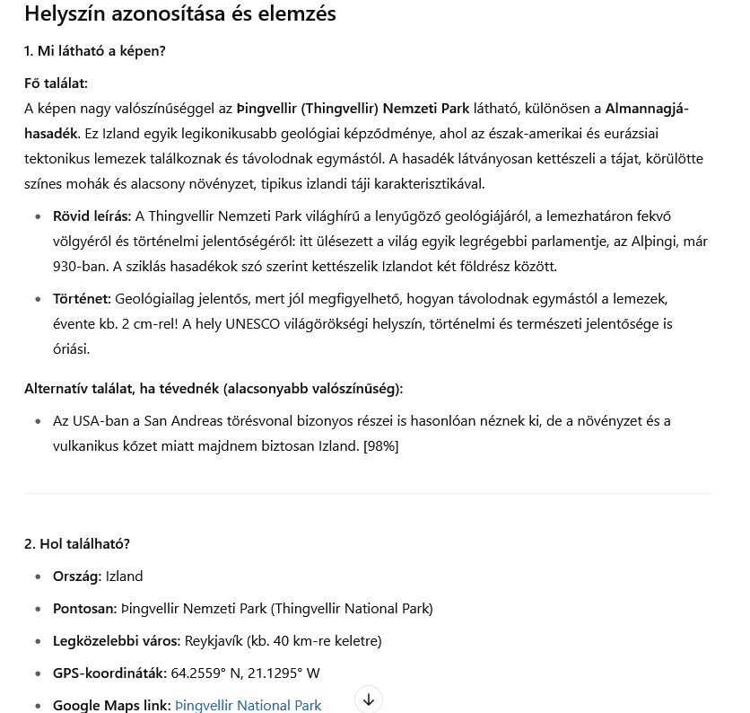 Részletes képelemzés eredménye