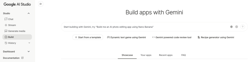A Google AI Studio bejelentkező oldala