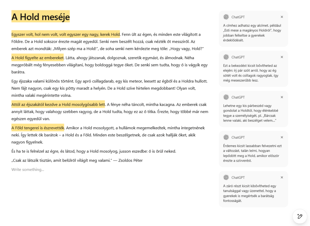 A ChatGPT módosításai javaslatai