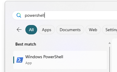 Powershell program indítása