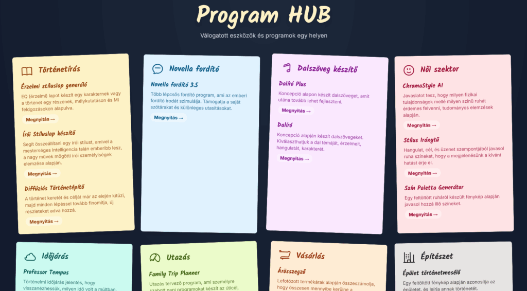 Néhány kipróbálható program, ami a Google AI Studio-ban készült.
