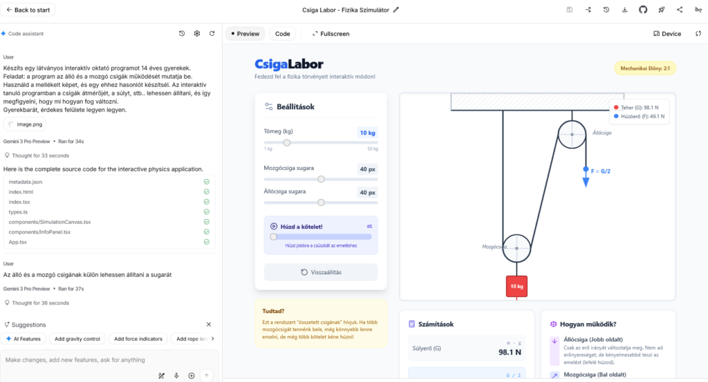 Program készítés a Google AI Studio-ban