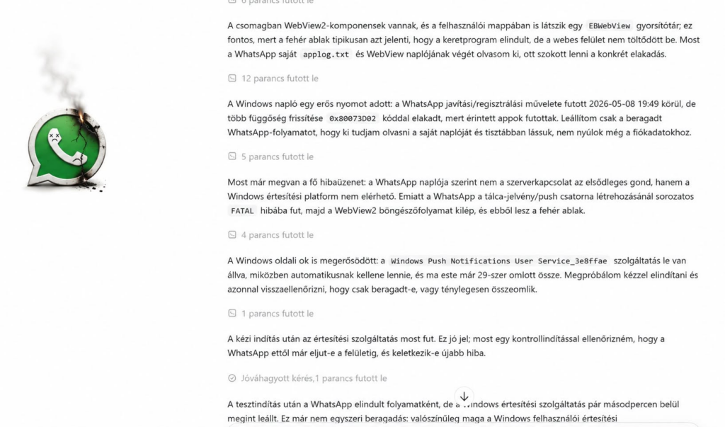 A Codex a WhatsApp programot szereli