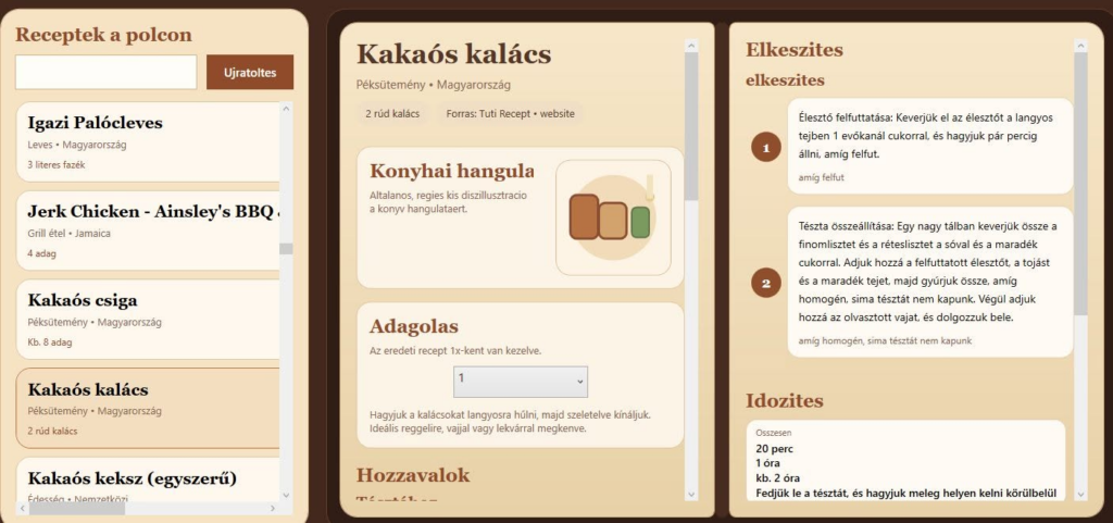 Receptes-könyv program mobil telefonra.