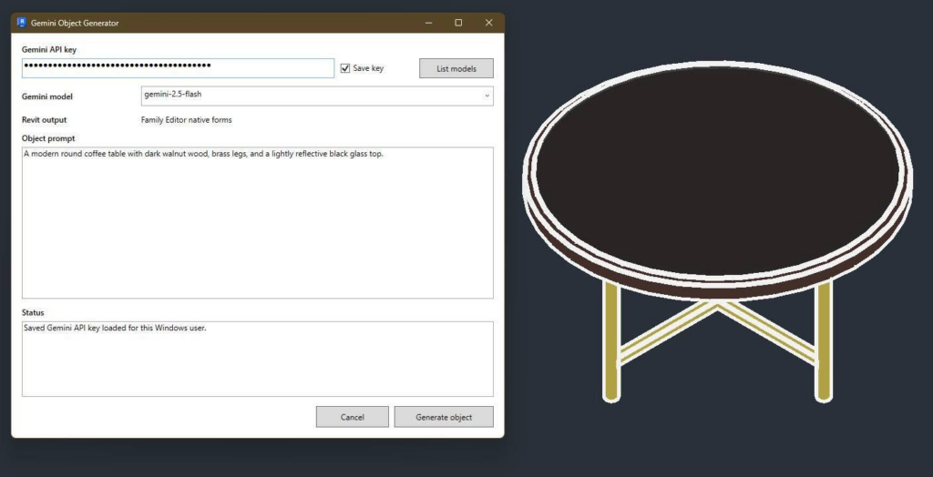 Autodesk AutoCAD plug-in, ami a mesterséges intelligenciát használva ír bútor generáló szkripteket.